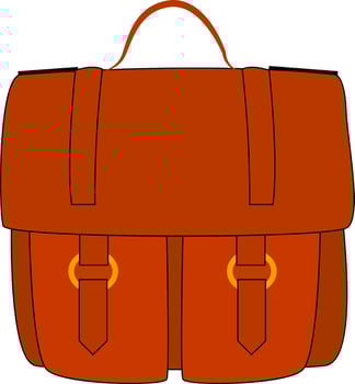 Red briefcase, illustration, vector on white background.