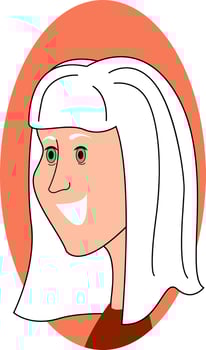 Girl with white hair, illustration, vector on white background.