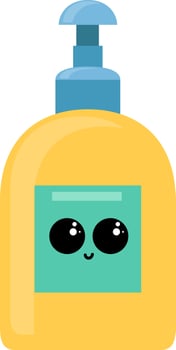 Yellow hand soap, illustration, vector on white background.