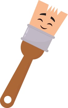 Happy brush, illustration, vector on white background.