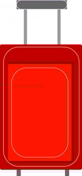 Red suitcase, illustration, vector on white background.