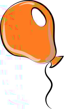 Orange balloon, illustration, vector on white background.