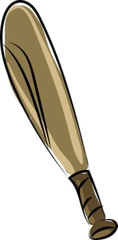 Old baseball bat, illustration, vector on white background.