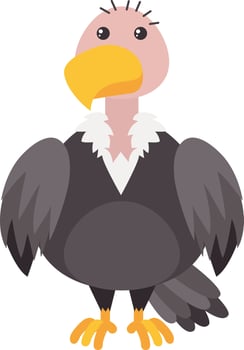 Bald bird, illustration, vector on white background.