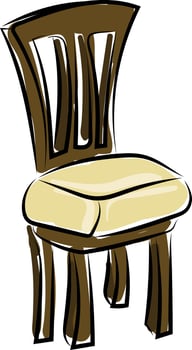 Kitchen chair, illustration, vector on white background.