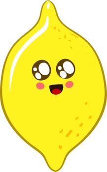 Cute lemon, illustration, vector on white background.