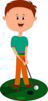 Golfer, illustration, vector on white background.