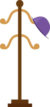 Hat stand, illustration, vector on white background.