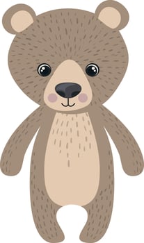 Teddy bear, illustration, vector on white background.