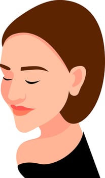 Woman with short hair, illustration, vector on white background.