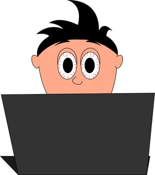 Tiredness, illustration, vector on white background.