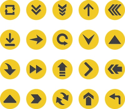 Black arrows icon pack, illustration, vector, on a white background. vector