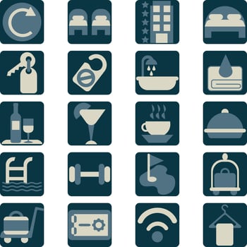 Hotel service, illustration, vector, on a white background. vector