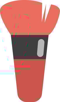 Red makeup brush, illustration, vector, on a white background. vector