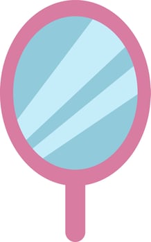 Pink hand mirror, illustration, vector, on a white background. vector