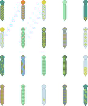 Man ties icon pack, illustration, vector, on a white background. vector