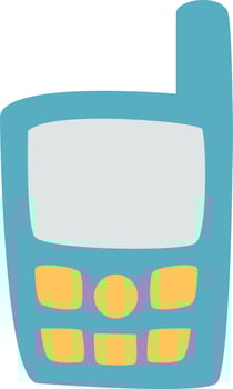 Blue phone, illustration, vector, on a white background. vector