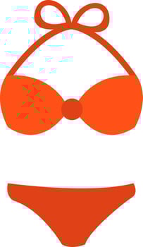 Red swimsuit, illustration, vector, on a white background. vector