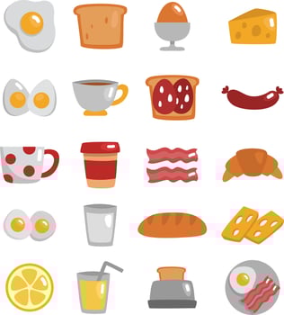 Breakfast cafe, illustration, vector, on a white background. vector