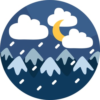Snow storm in the mountains, illustration, vector, on a white background. vector
