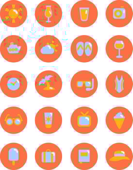 Topical Vacation, illustration, vector, on a white background. vector