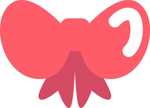 Pink birthday bow, illustration, vector, on a white background. vector