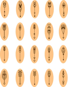 Indian arrow icon pack, illustration, vector on a white background.
