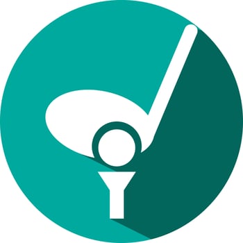 Golfing sport, illustration, vector on a white background.