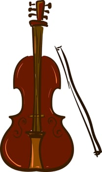 A big cello instrument, vector or color illustration.