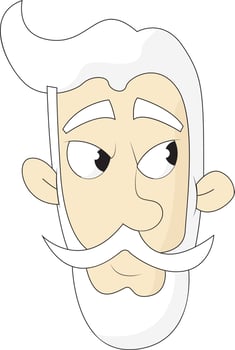 An old man, vector or color illustration.