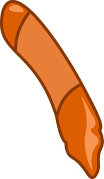 Orange color crayon, vector or color illustration.