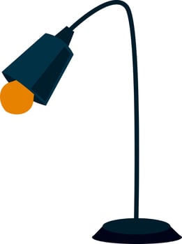 A blue table lamp, vector or color illustration.