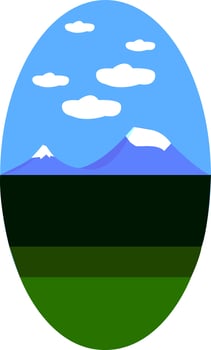 A blue mountains, vector or color illustration.