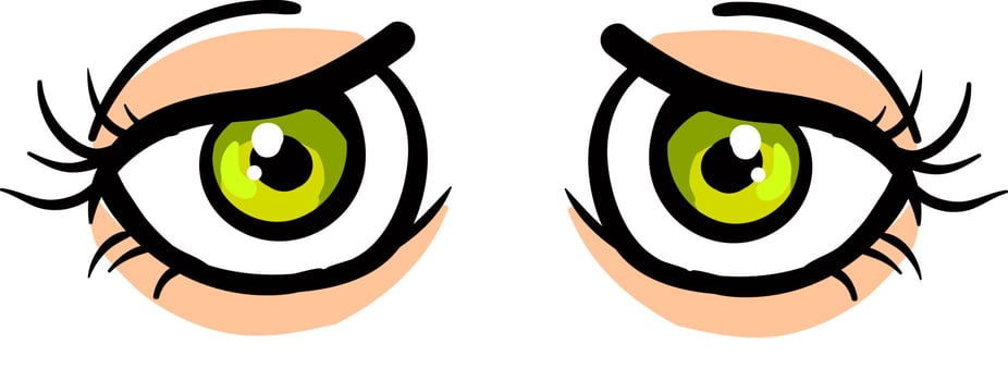 Sad looking eyes, illustration, vector on white background.