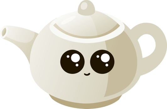 Cute teapot, illustration, vector on white background.