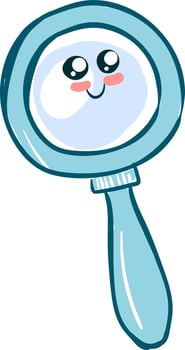 Adorable magnifying glass, illustration, vector on white background.