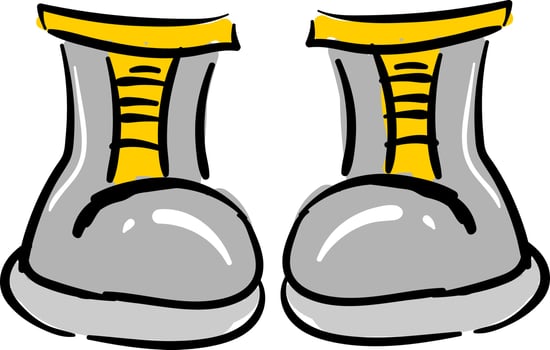 Small gray boots, illustration, vector on white background