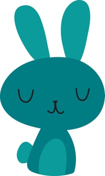 Blue sleeping bunny, illustration, vector on white background