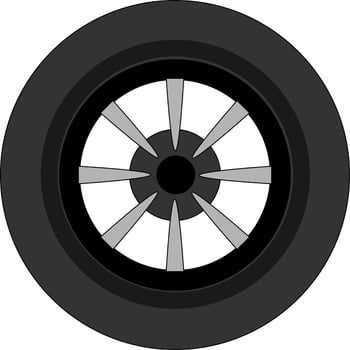 Car wheel, illustration, vector on white background.
