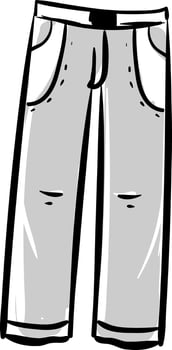 Man gray trousers, illustration, vector on white background.