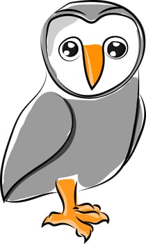 Cute owl, illustration, vector on white background.