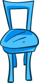 Blue old chair, illustration, vector on white background.