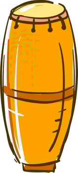 Ethnic instrument drum, illustration, vector on white background.