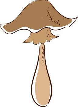 Long mushroom, illustration, vector on white background.