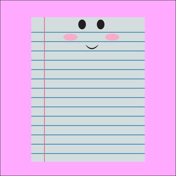 Happy paper, illustration, vector on white background.