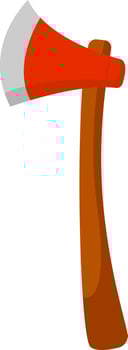Red axe, illustration, vector on white background.