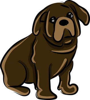 Sad dog, illustration, vector on white background.