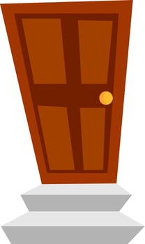 Door, illustration, vector on white background.
