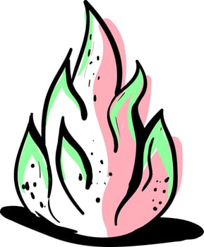 Fire drawing, illustration, vector on white background.