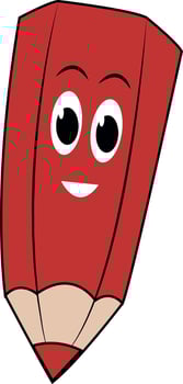 Red pencil, illustration, vector on white background.